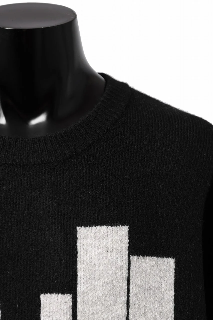 A.F ARTEFACT GEO PATTERN KNIT TOPS (BLACK x BEIGE) - Image 11