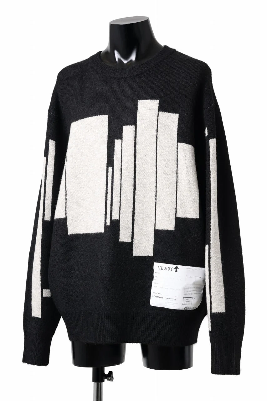 A.F ARTEFACT GEO PATTERN KNIT TOPS (BLACK x BEIGE) - Image 12