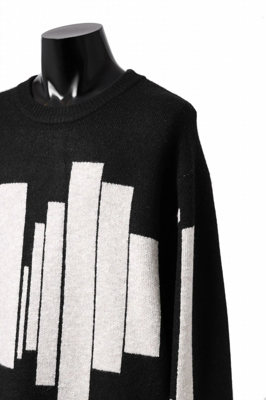 A.F ARTEFACT GEO PATTERN KNIT TOPS (BLACK x BEIGE) - Image 13