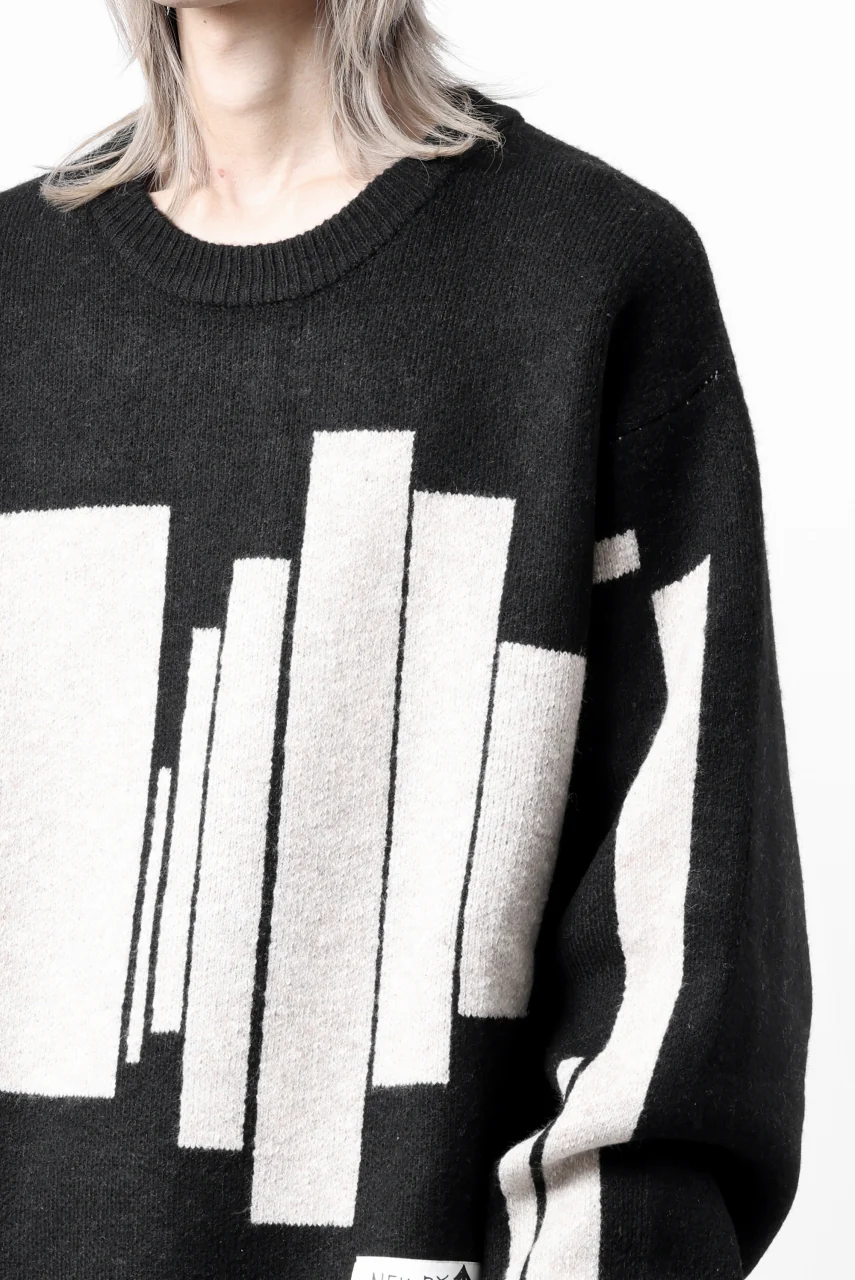 A.F ARTEFACT GEO PATTERN KNIT TOPS (BLACK x BEIGE) - Image 35