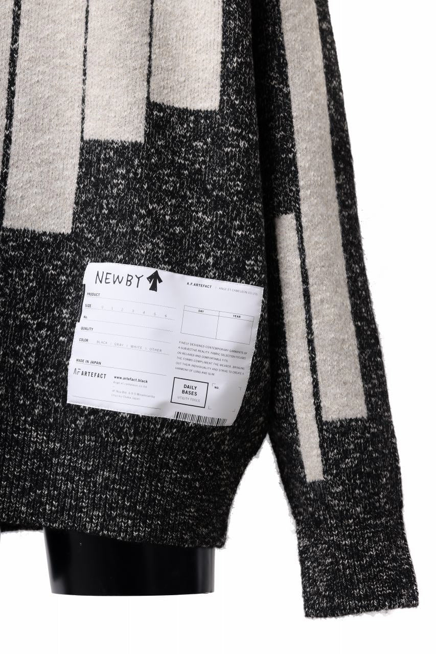 A.F ARTEFACT GEO PATTERN KNIT TOPS (GREY x BEIGE) - Image 12