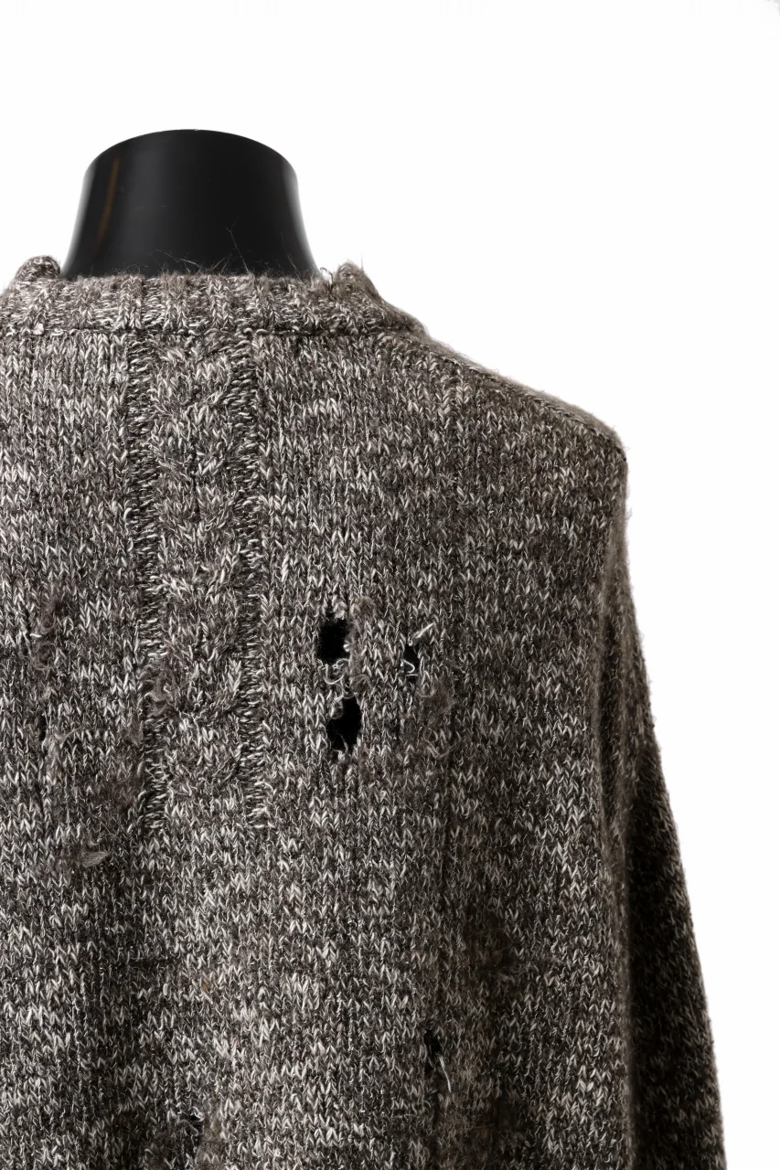 A.F ARTEFACT GRUNGE SWEATER / MELANGE WOOL (BROWN MIX) - Image 12