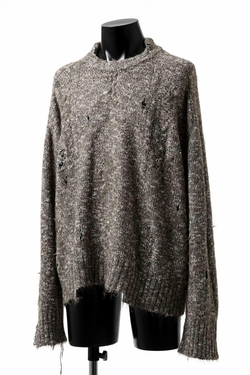 A.F ARTEFACT GRUNGE SWEATER / MELANGE WOOL (BROWN MIX) - Image 2