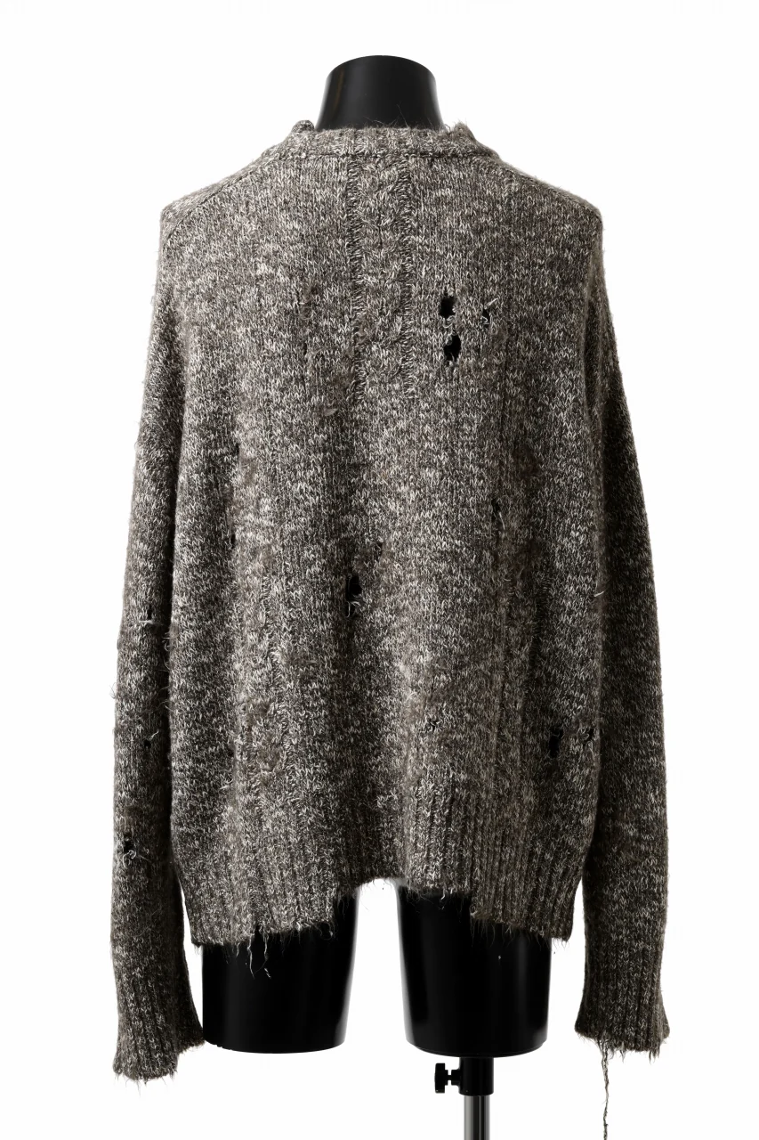 A.F ARTEFACT GRUNGE SWEATER / MELANGE WOOL (BROWN MIX) - Image 4