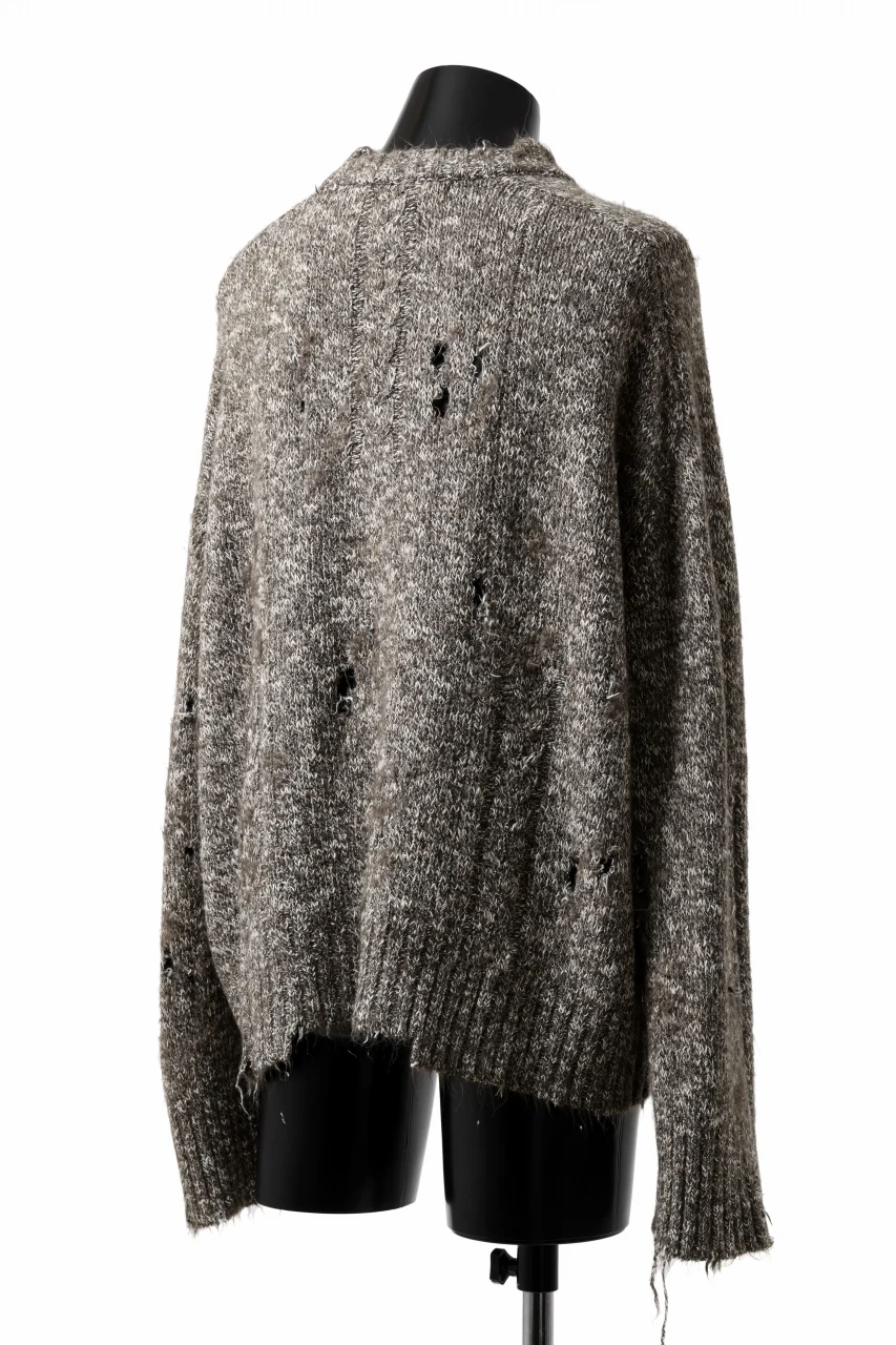 A.F ARTEFACT GRUNGE SWEATER / MELANGE WOOL (BROWN MIX) - Image 5