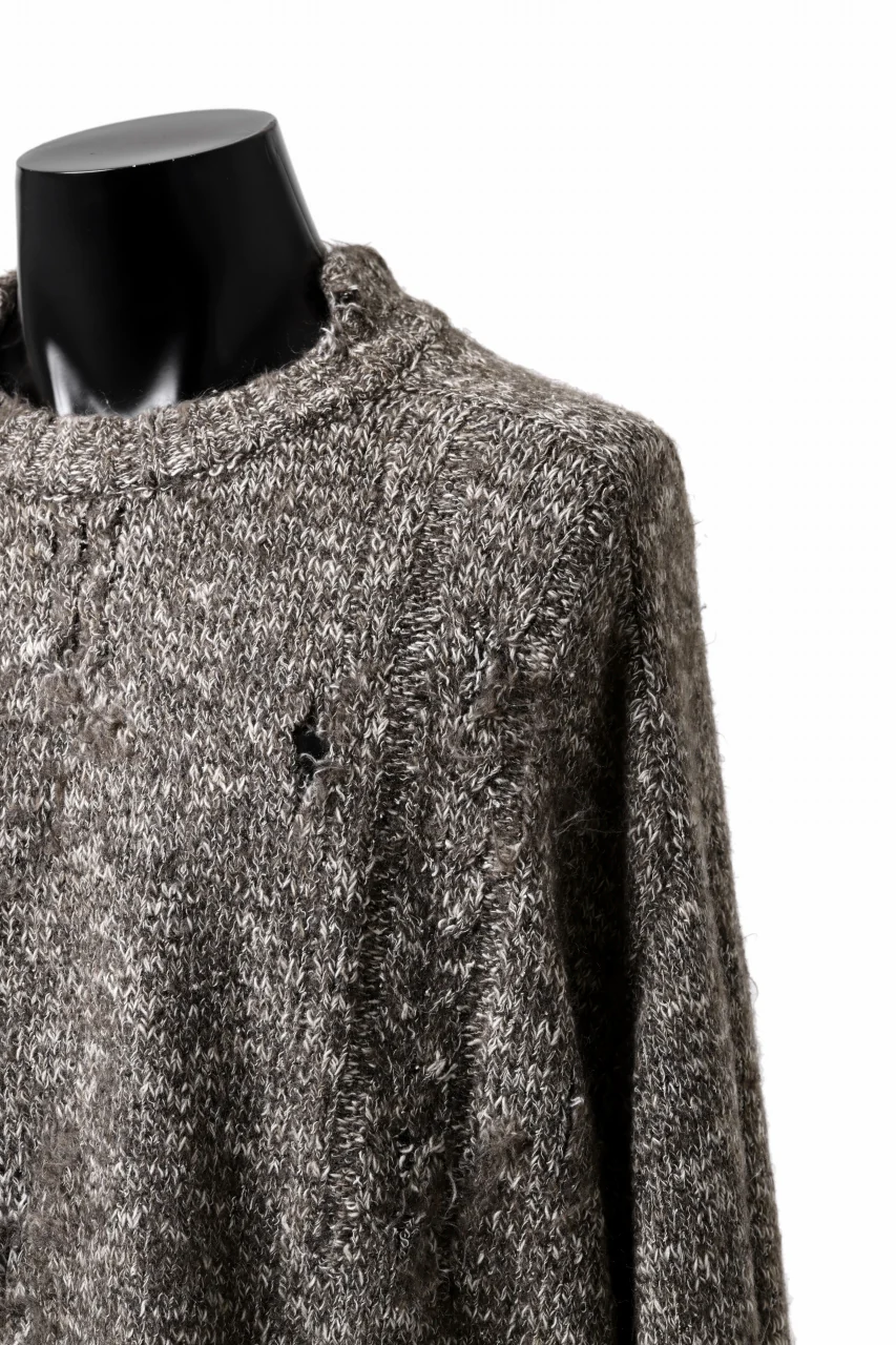 A.F ARTEFACT GRUNGE SWEATER / MELANGE WOOL (BROWN MIX) - Image 7