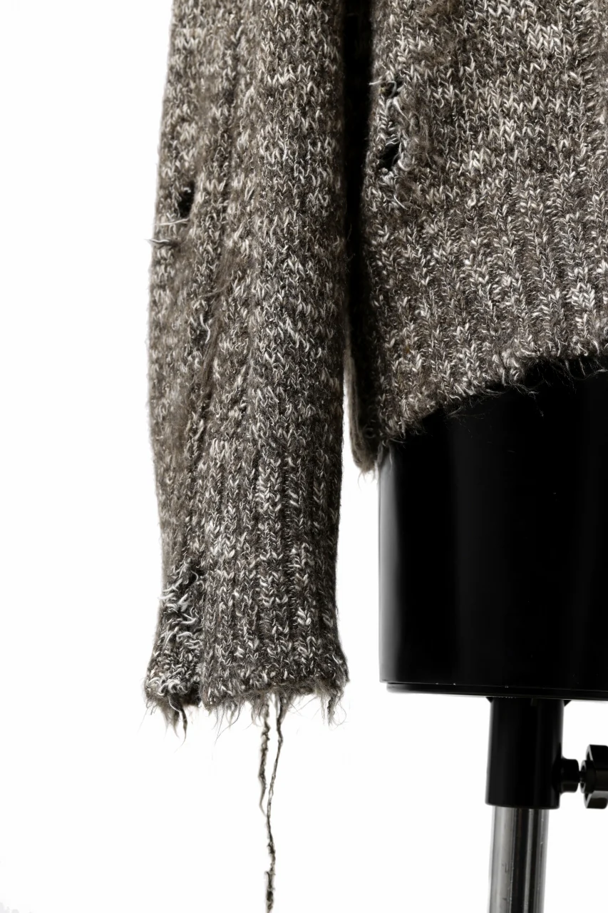 A.F ARTEFACT GRUNGE SWEATER / MELANGE WOOL (BROWN MIX) - Image 9