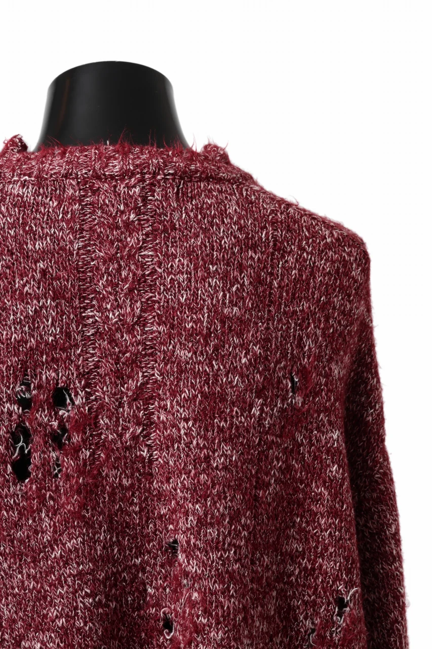 A.F ARTEFACT GRUNGE SWEATER / MELANGE WOOL (RED MIX) - Image 10