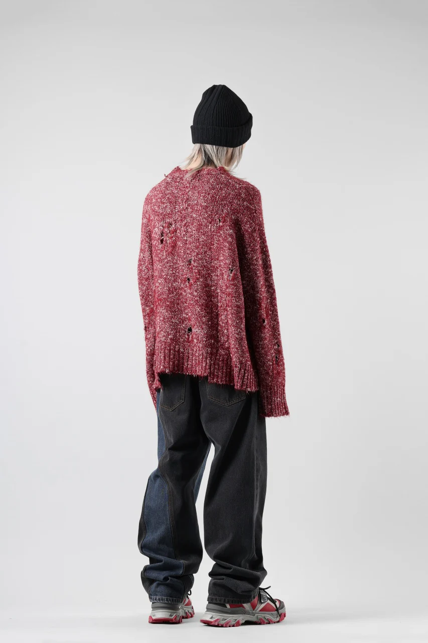 A.F ARTEFACT GRUNGE SWEATER / MELANGE WOOL (RED MIX) - Image 22