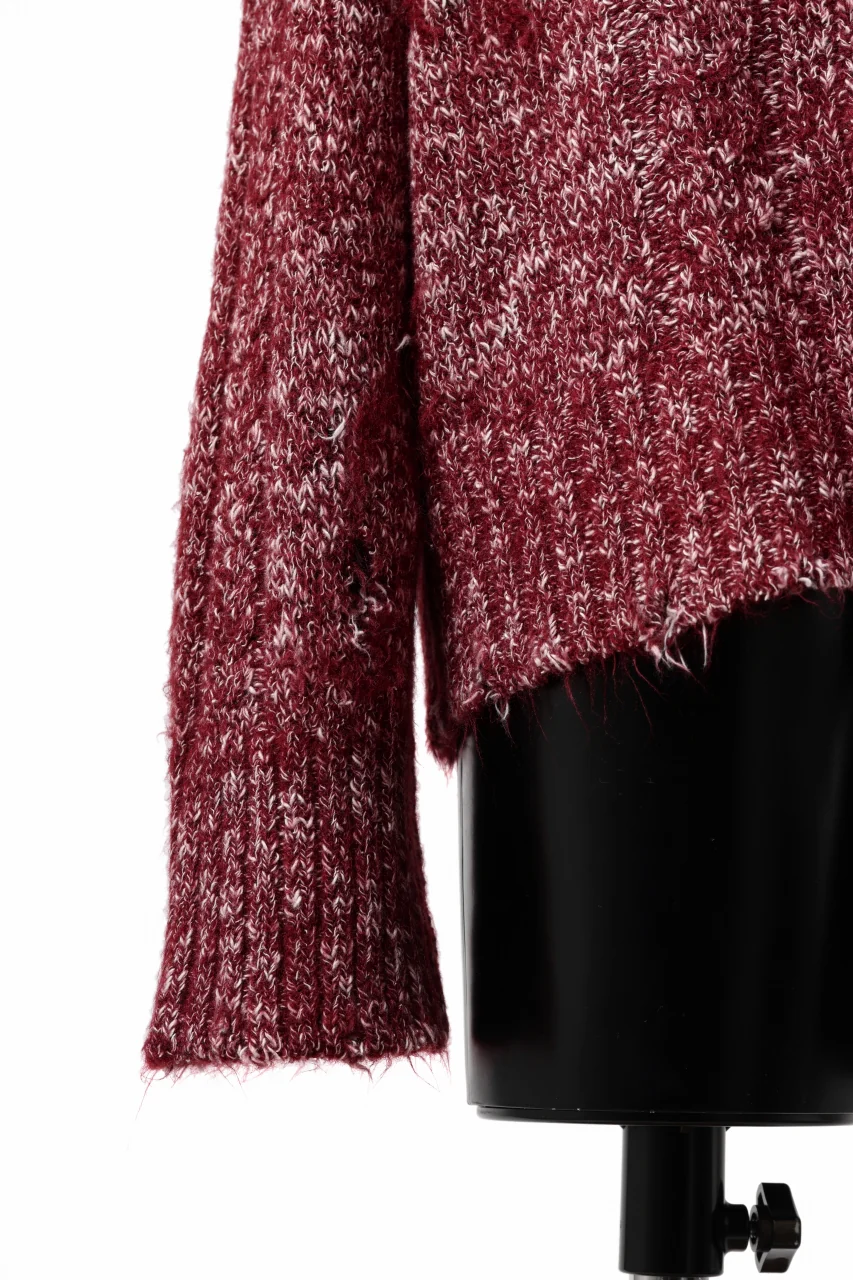 A.F ARTEFACT GRUNGE SWEATER / MELANGE WOOL (RED MIX) - Image 6