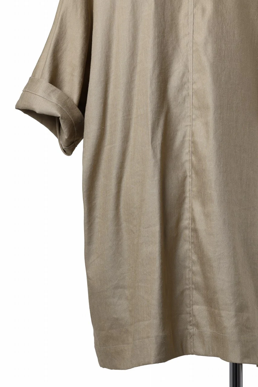 A.F ARTEFACT HALF SLEEVE SHIRT / STRETCH LINEN (BEIGE) - Image 10