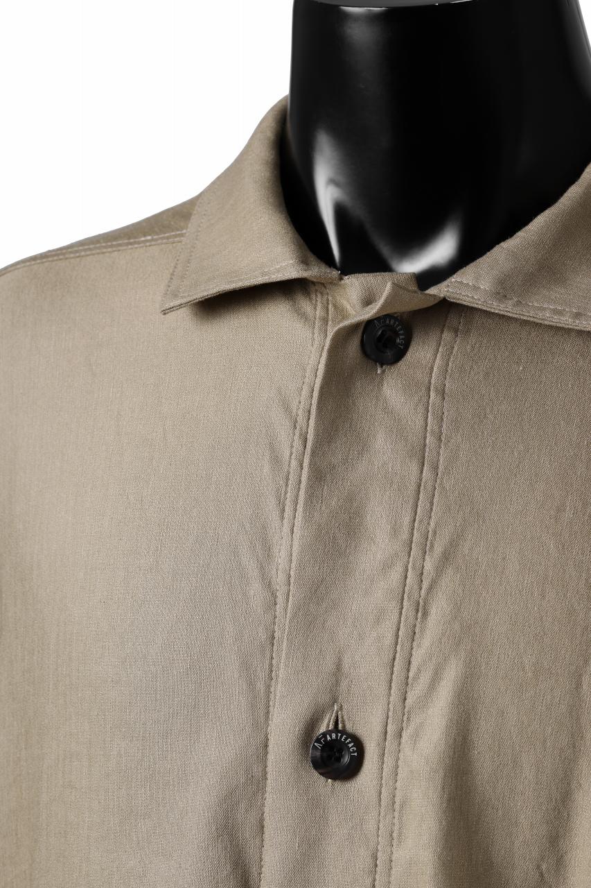 A.F ARTEFACT HALF SLEEVE SHIRT / STRETCH LINEN (BEIGE) - Image 8