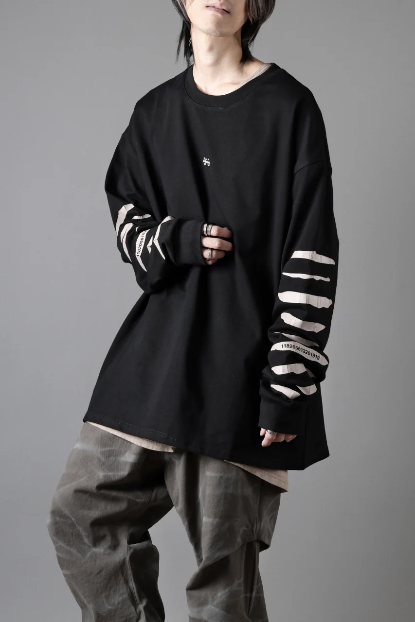 A.F ARTEFACT HEAVY WEIGHT C/JERSEY LS TOPS / PRINT TYPE-B (BLACK) - Image 14
