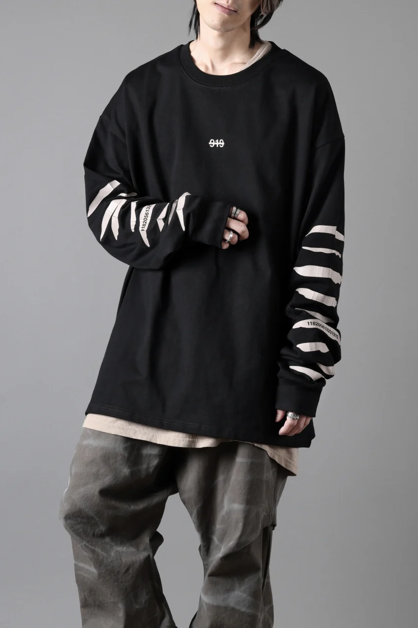 A.F ARTEFACT HEAVY WEIGHT C/JERSEY LS TOPS / PRINT TYPE-B (BLACK) - Image 3