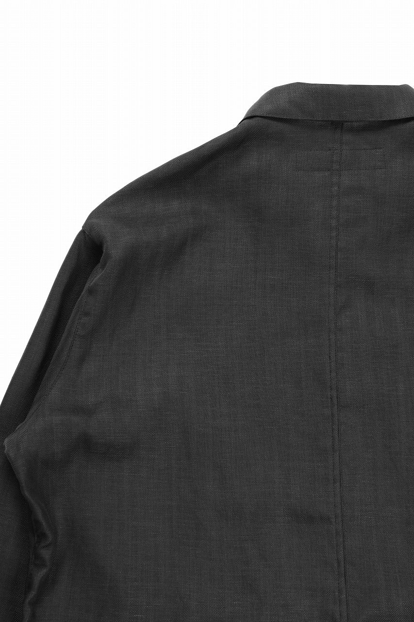 A.F ARTEFACT HERRINGBONE LINEN MILITARY SHIRTS (BLACK) - Image 11