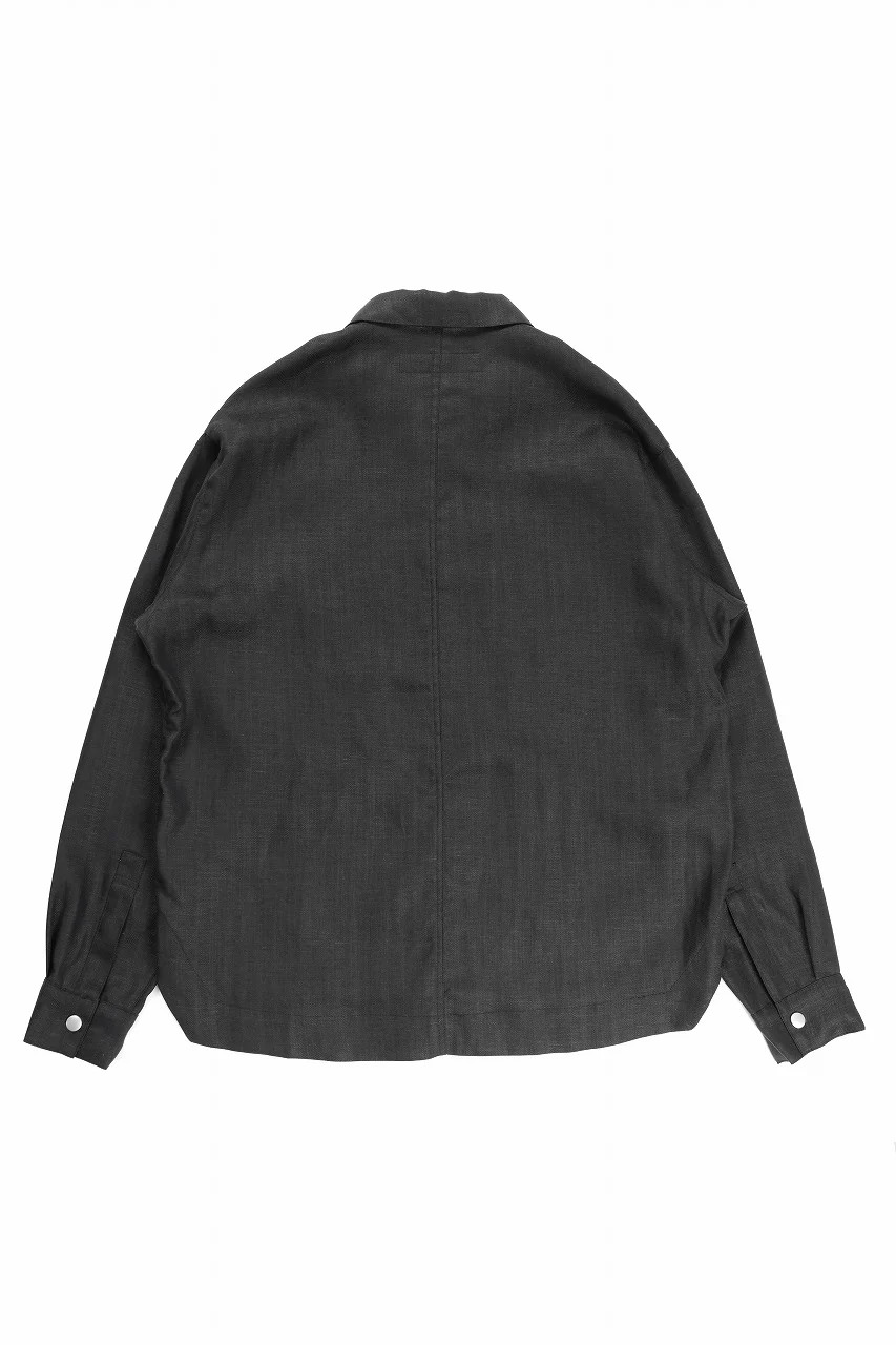 A.F ARTEFACT HERRINGBONE LINEN MILITARY SHIRTS (BLACK) - Image 3