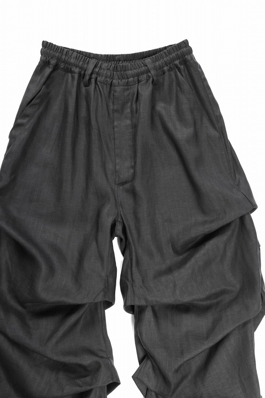 A.F ARTEFACT HERRINGBONE LINEN TUCK WIDE PANTS (BLACK) - Image 6