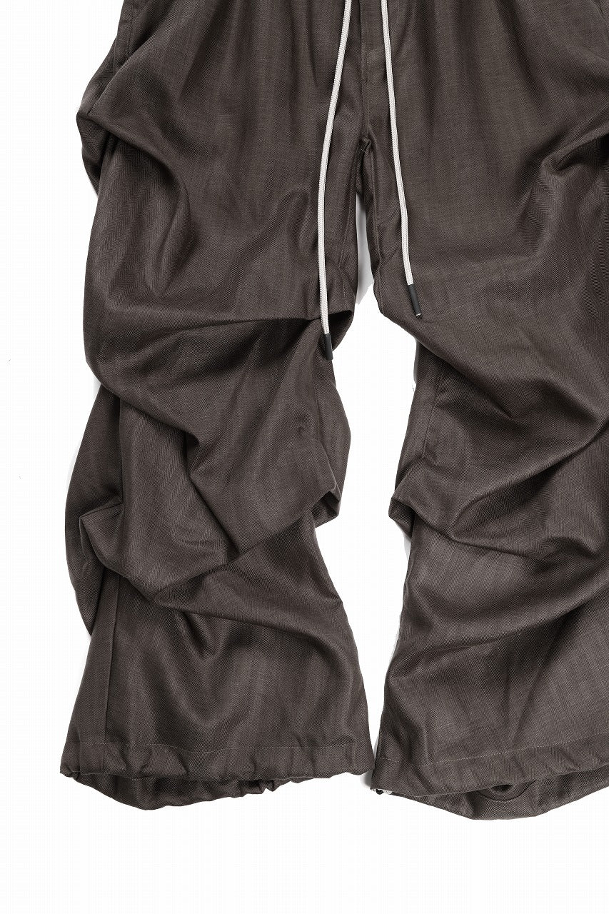 A.F ARTEFACT HERRINGBONE LINEN TUCK WIDE PANTS (BROWN) - Image 6