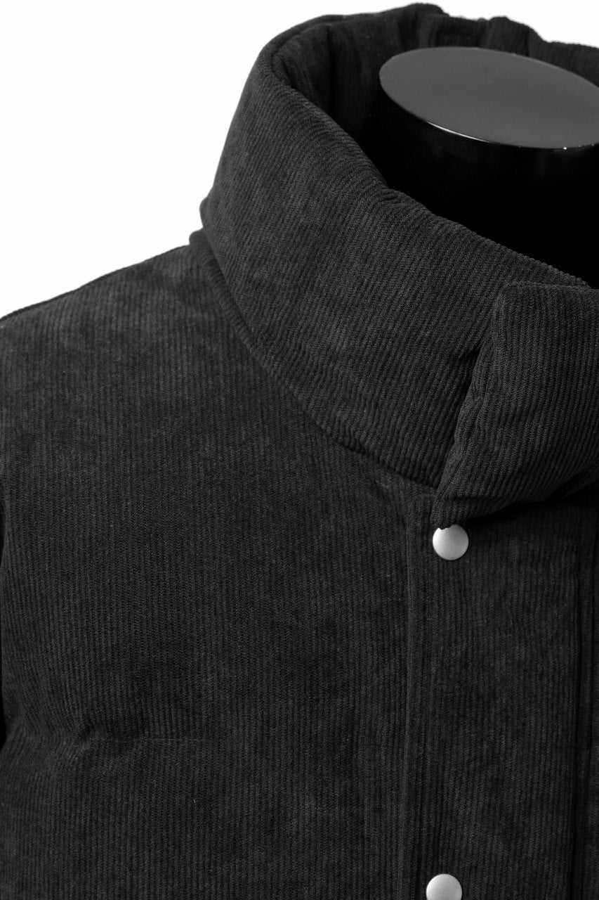 A.F ARTEFACT HIGH NECK DOWN JACKET / CORDUROY (BLACK) - Image 11