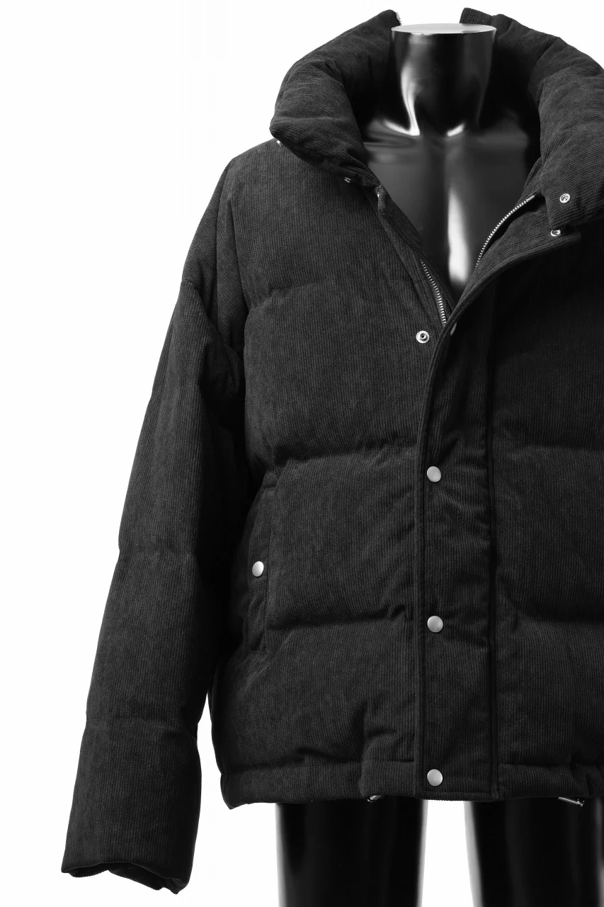 A.F ARTEFACT HIGH NECK DOWN JACKET / CORDUROY (BLACK) - Image 12