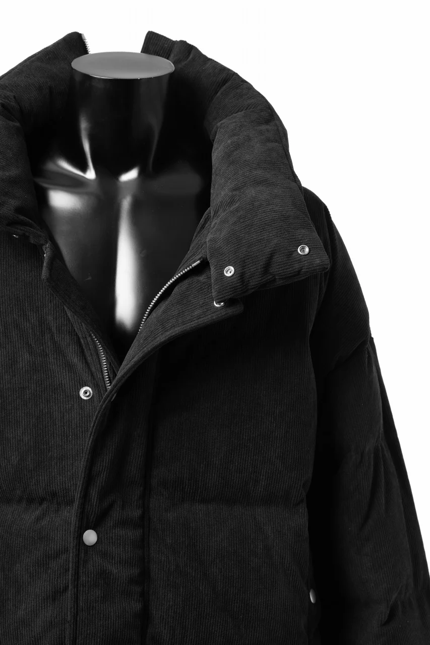 A.F ARTEFACT HIGH NECK DOWN JACKET / CORDUROY (BLACK) - Image 13