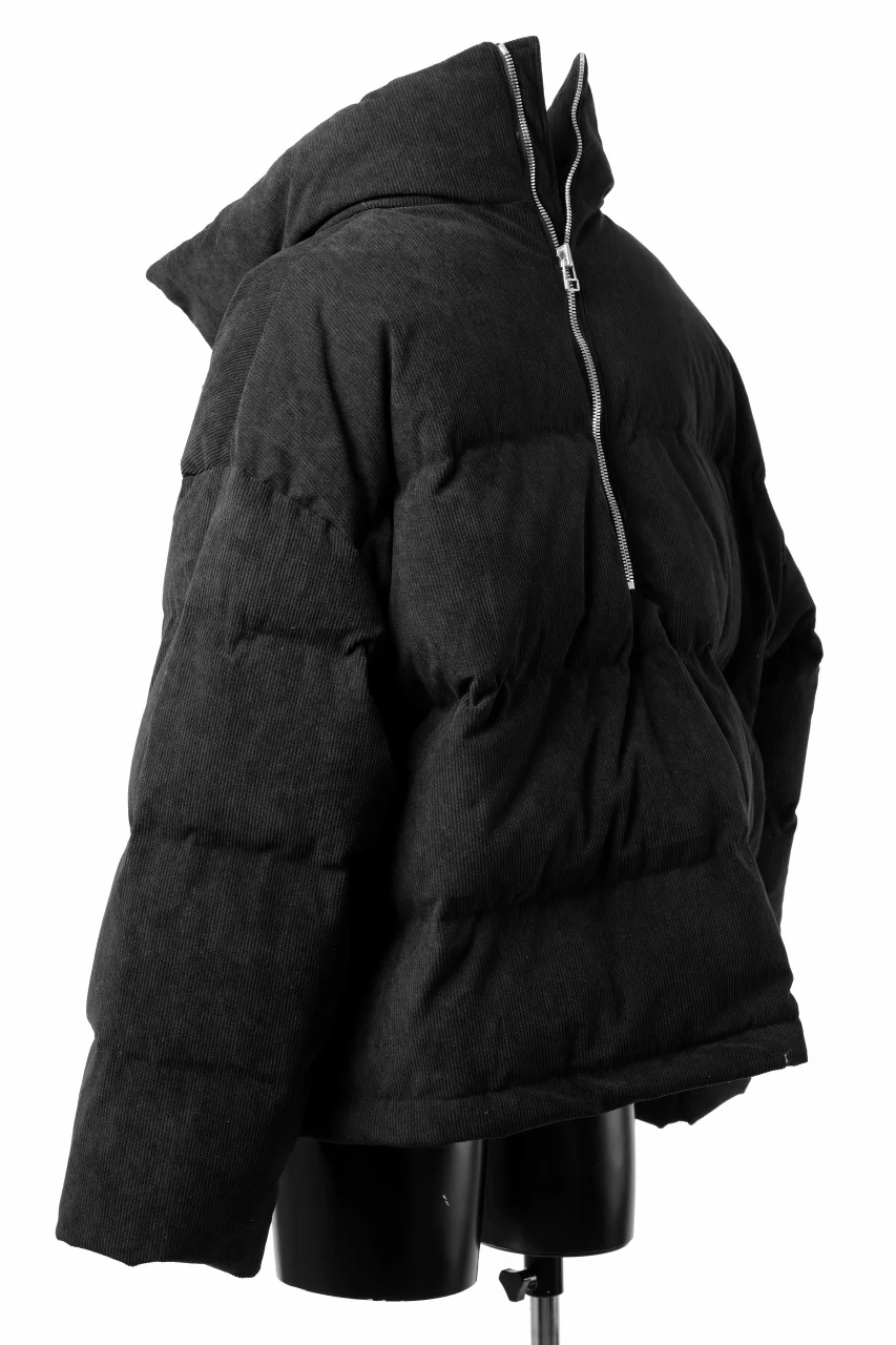 A.F ARTEFACT HIGH NECK DOWN JACKET / CORDUROY (BLACK) - Image 5