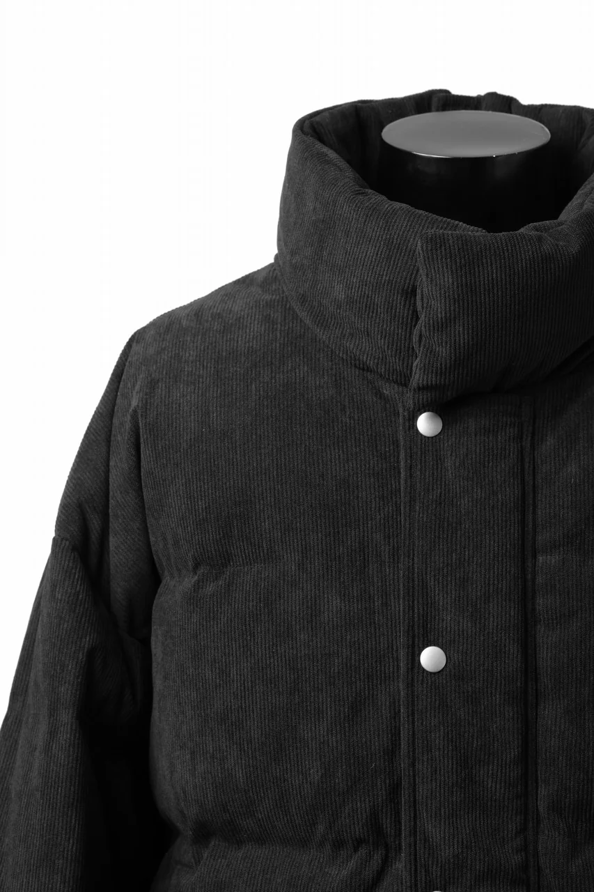 A.F ARTEFACT HIGH NECK DOWN JACKET / CORDUROY (BLACK) - Image 8