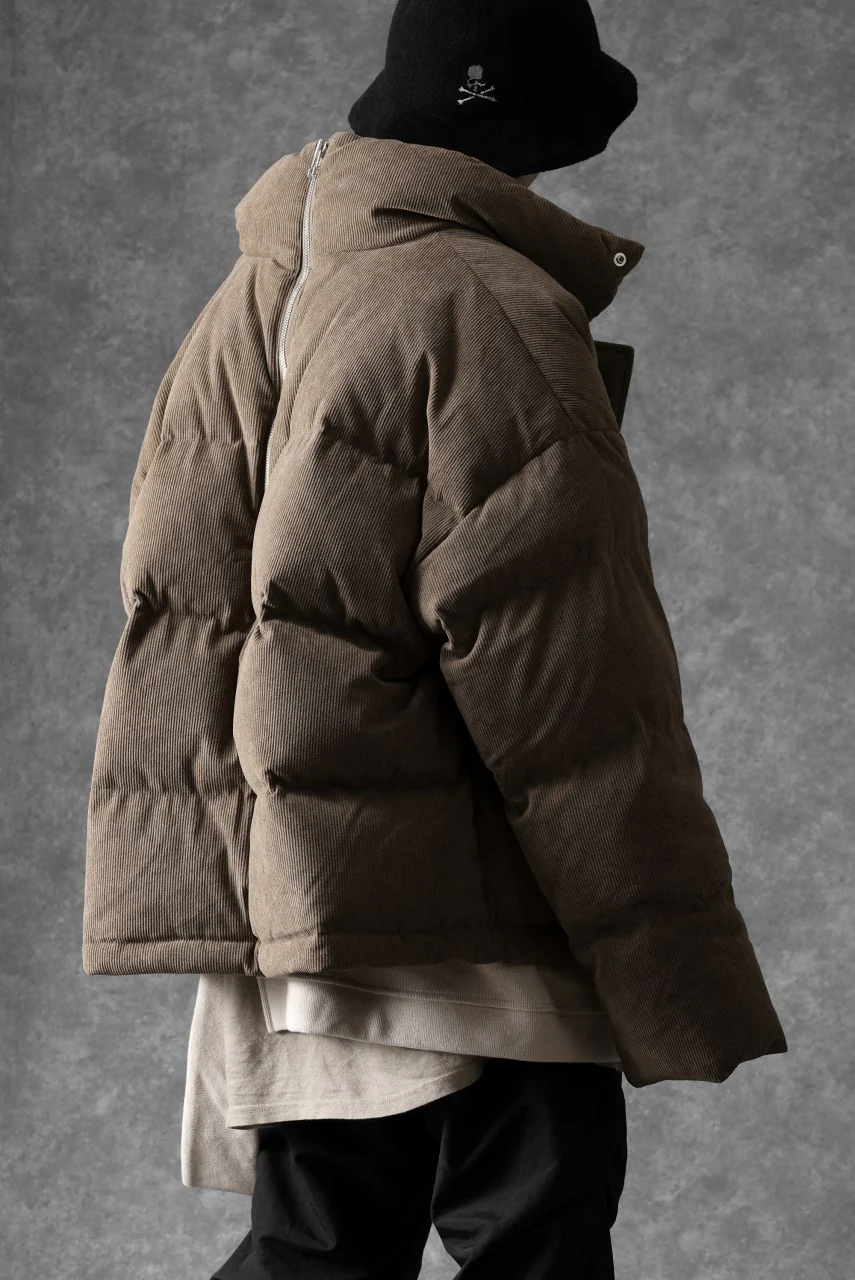 A.F ARTEFACT HIGH NECK DOWN JACKET / CORDUROY (BROWN) - Image 12