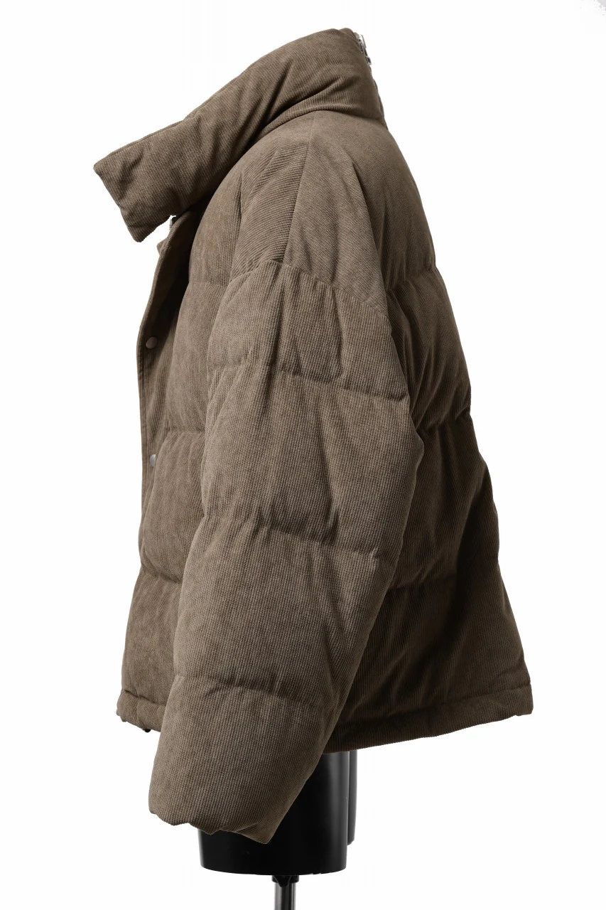 A.F ARTEFACT HIGH NECK DOWN JACKET / CORDUROY (BROWN) - Image 15