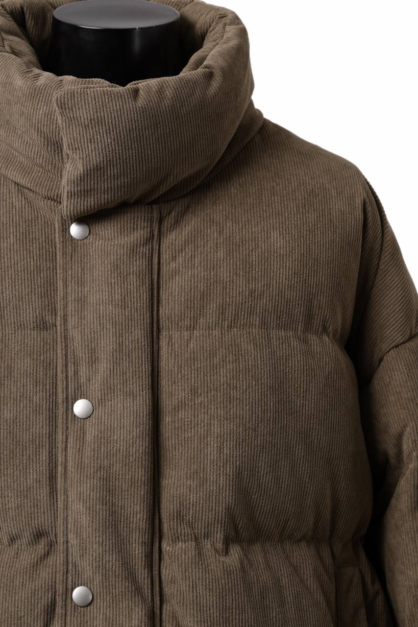 A.F ARTEFACT HIGH NECK DOWN JACKET / CORDUROY (BROWN) - Image 20
