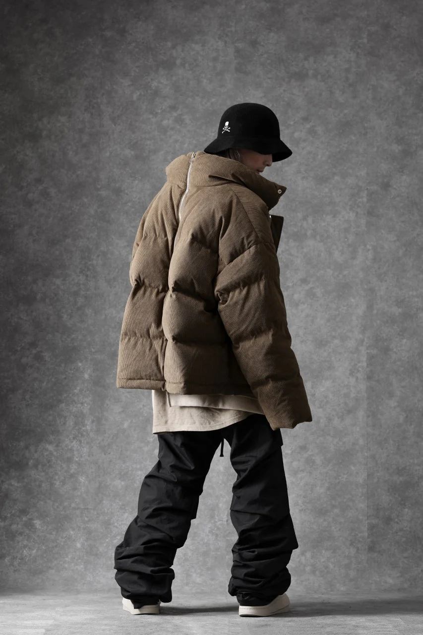 A.F ARTEFACT HIGH NECK DOWN JACKET / CORDUROY (BROWN) - Image 37