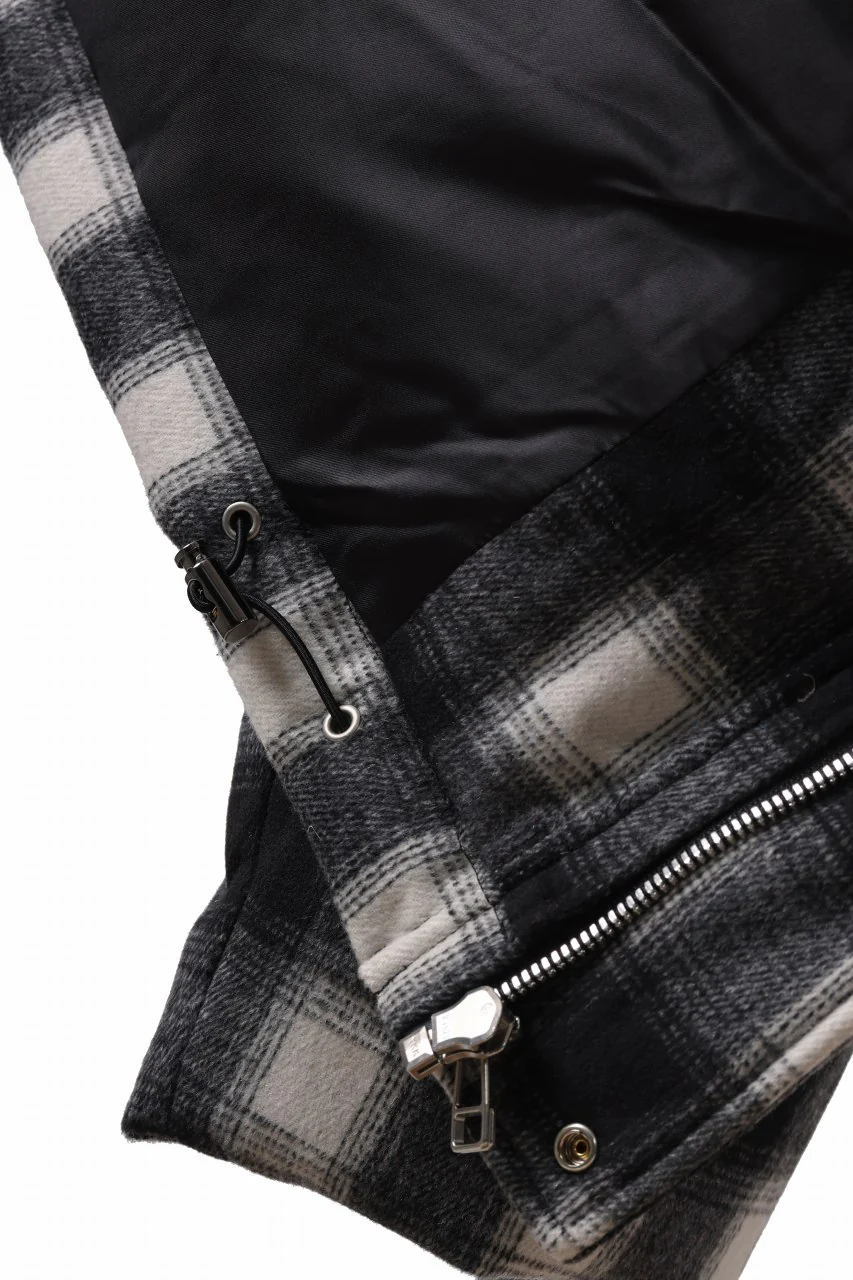 A.F ARTEFACT HIGH NECK DOWN JACKET / OMBRE CHECK FLANNEL (BLACK x WHITE) - Image 17