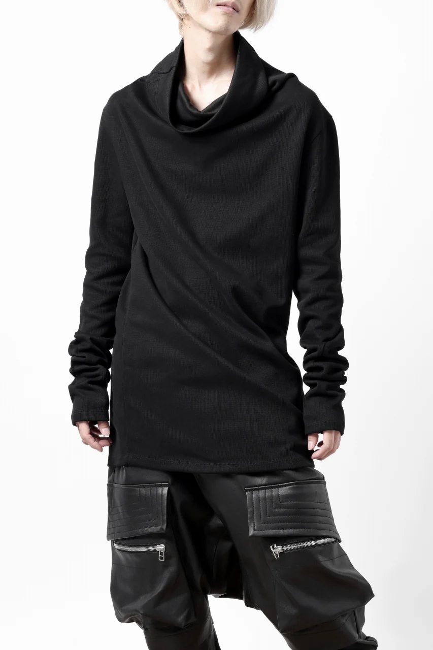 A.F ARTEFACT HIGH NECK PULLOVER / COPE KNIT JERSEY (BLACK) - Image 2
