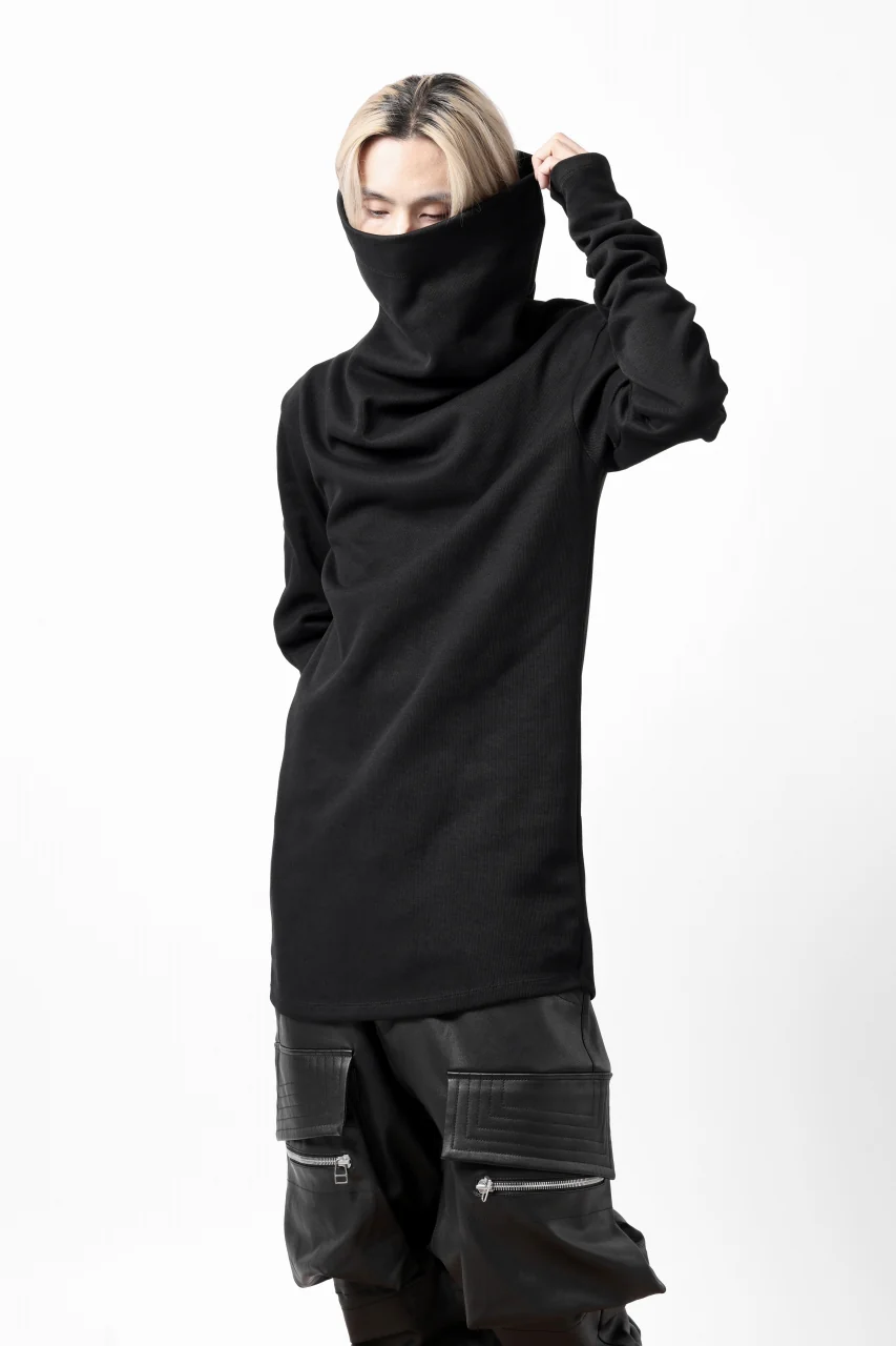 A.F ARTEFACT HIGH NECK PULLOVER / COPE KNIT JERSEY (BLACK) - Image 6