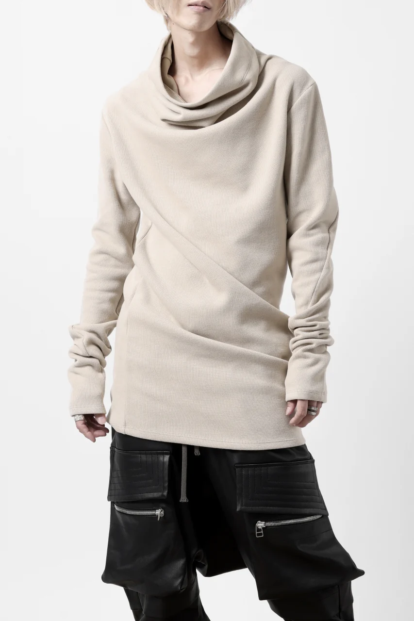 A.F ARTEFACT HIGH NECK PULLOVER / COPE KNIT JERSEY (IVORY) - Image 2