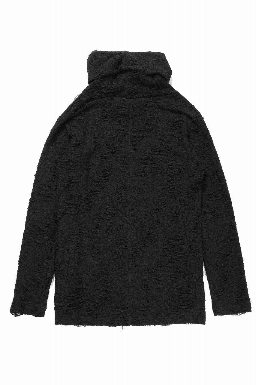 A.F ARTEFACT HIGH NECK TOP / DAMAGE PILE & PLATING KNIT JERSEY (BLACK) - Image 4