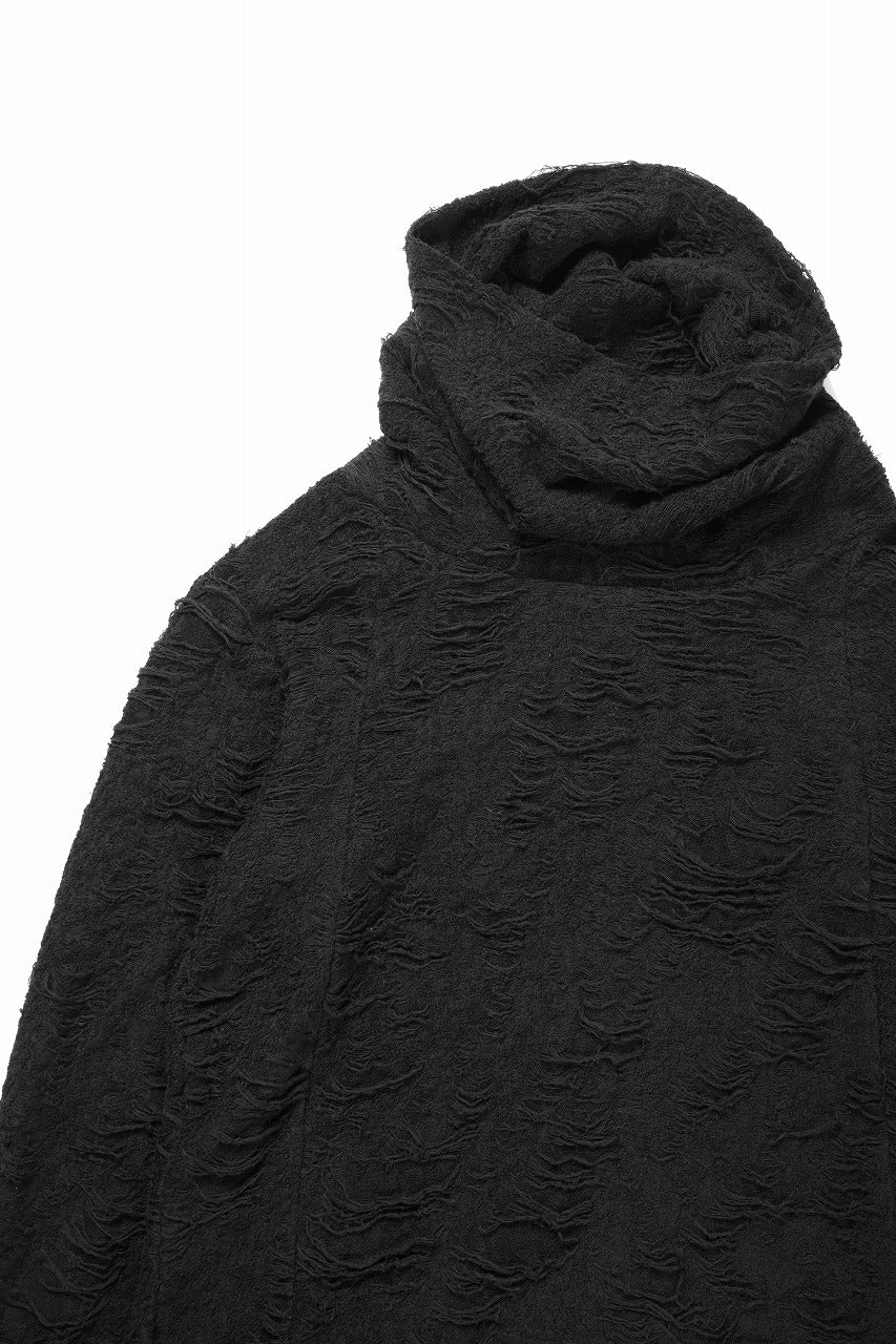 A.F ARTEFACT HIGH NECK TOP / DAMAGE PILE & PLATING KNIT JERSEY (BLACK) - Image 5