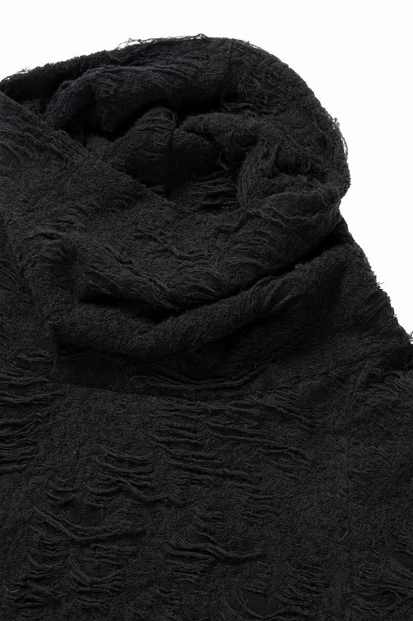 A.F ARTEFACT HIGH NECK TOP / DAMAGE PILE & PLATING KNIT JERSEY (BLACK) - Image 7