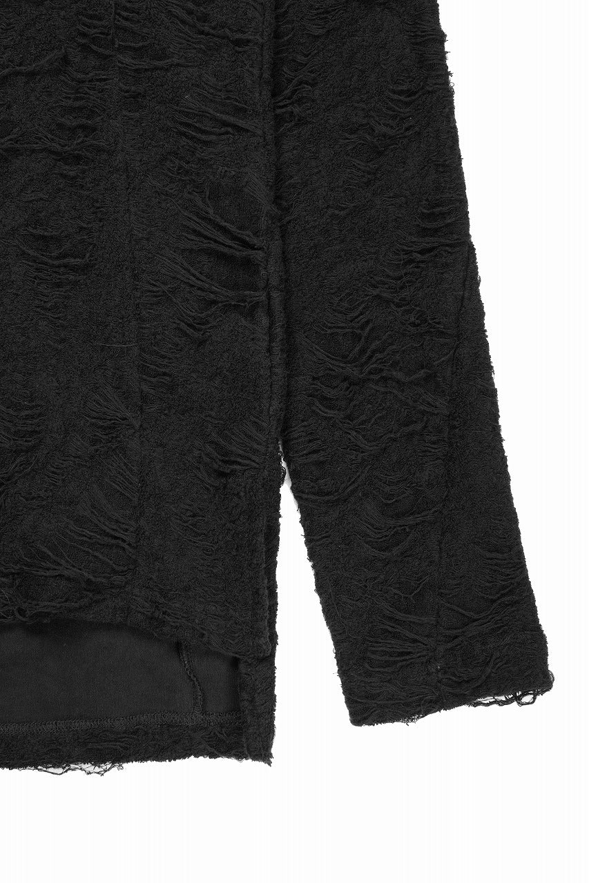 A.F ARTEFACT HIGH NECK TOP / DAMAGE PILE & PLATING KNIT JERSEY (BLACK) - Image 8