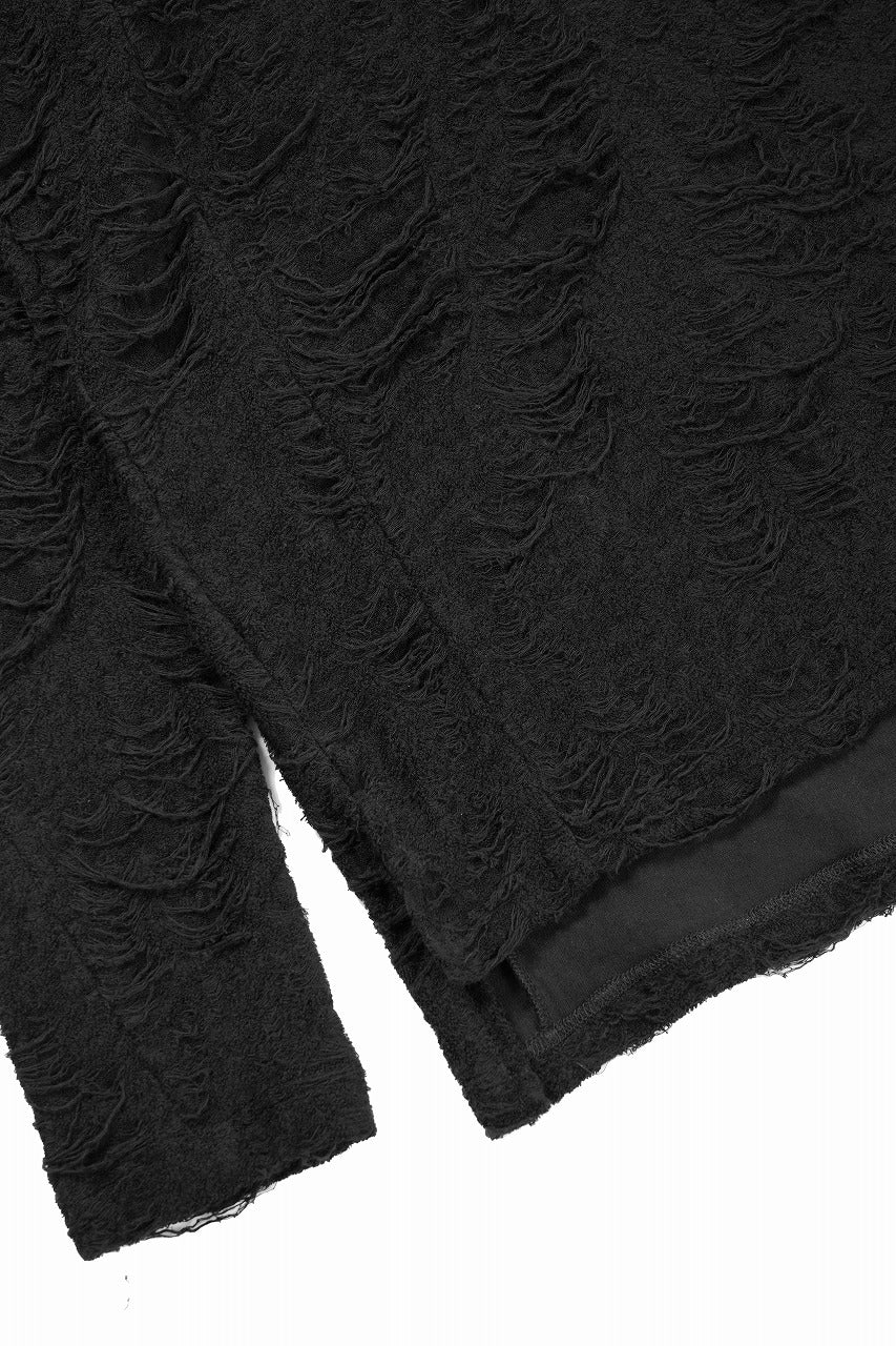 A.F ARTEFACT HIGH NECK TOP / DAMAGE PILE & PLATING KNIT JERSEY (BLACK) - Image 9