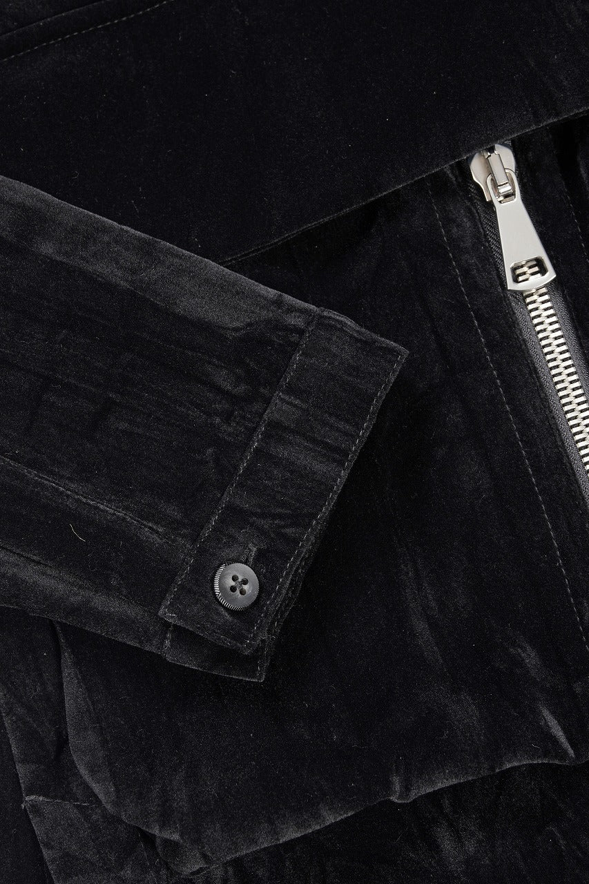 A.F ARTEFACT HOODED LONG JACKET / WASHER VELOR (BLACK) - Image 10