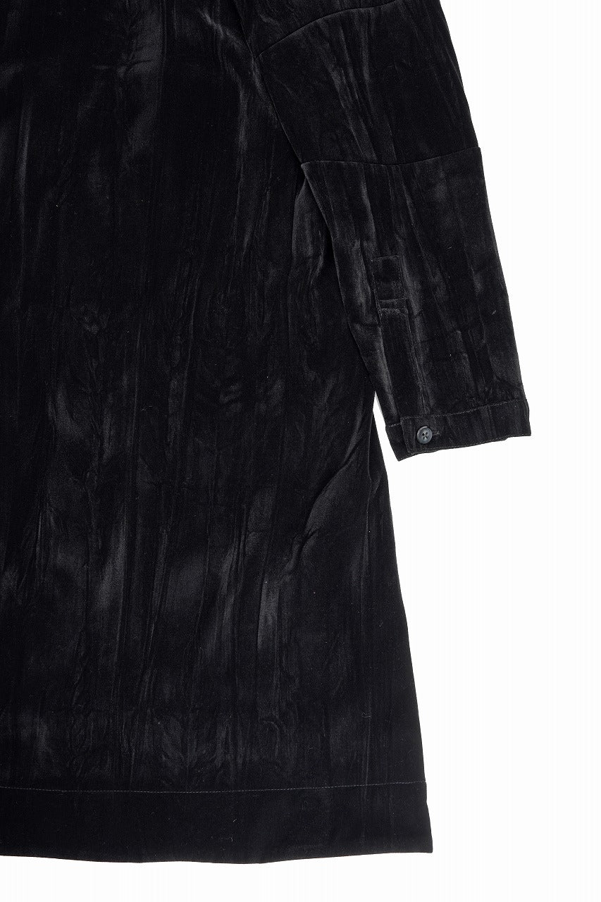 A.F ARTEFACT HOODED LONG JACKET / WASHER VELOR (BLACK) - Image 14