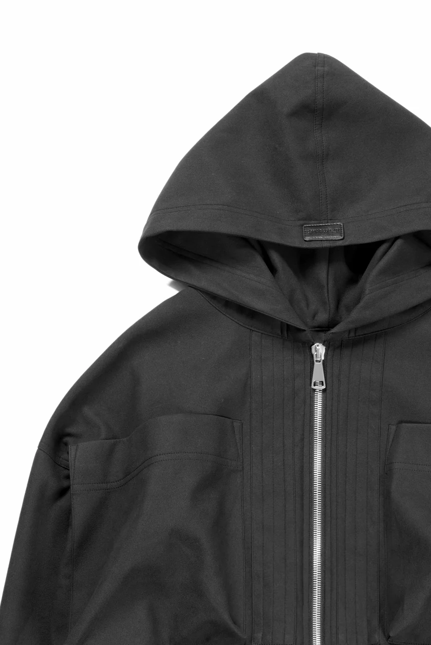 A.F ARTEFACT HOODED ZIP UP BLOUSON / SYNTHETIC SUEDE LEATHER (BLACK) - Image 10