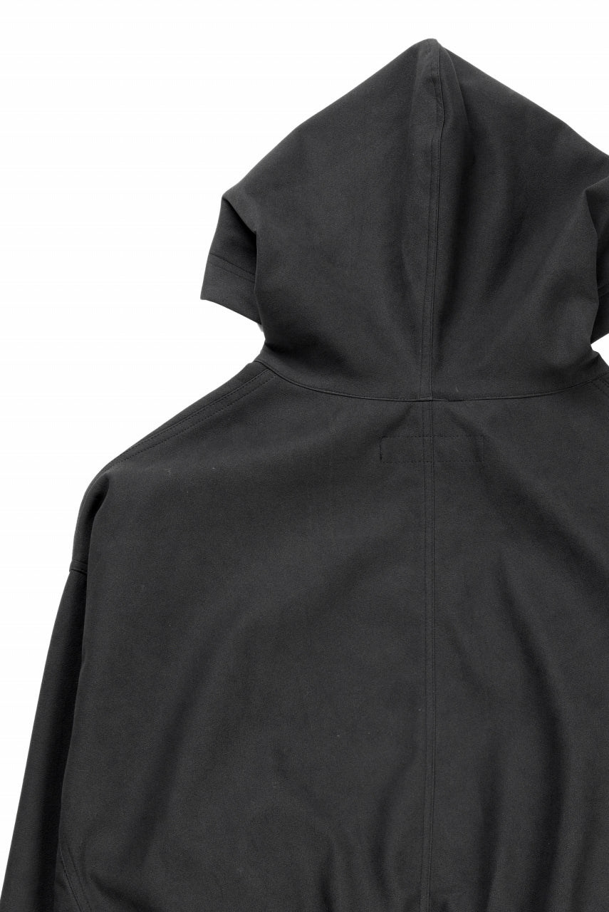 A.F ARTEFACT HOODED ZIP UP BLOUSON / SYNTHETIC SUEDE LEATHER (BLACK) - Image 12