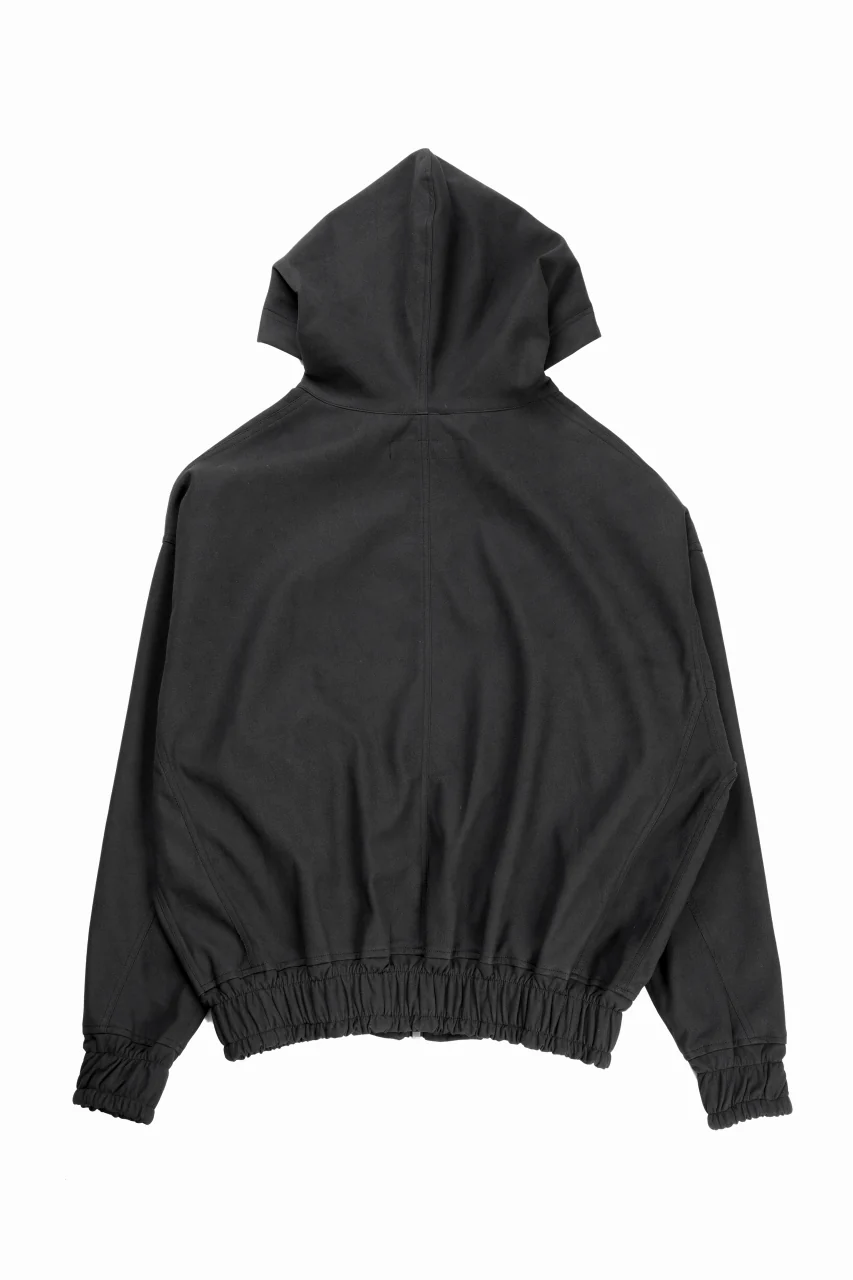 A.F ARTEFACT HOODED ZIP UP BLOUSON / SYNTHETIC SUEDE LEATHER (BLACK) - Image 3