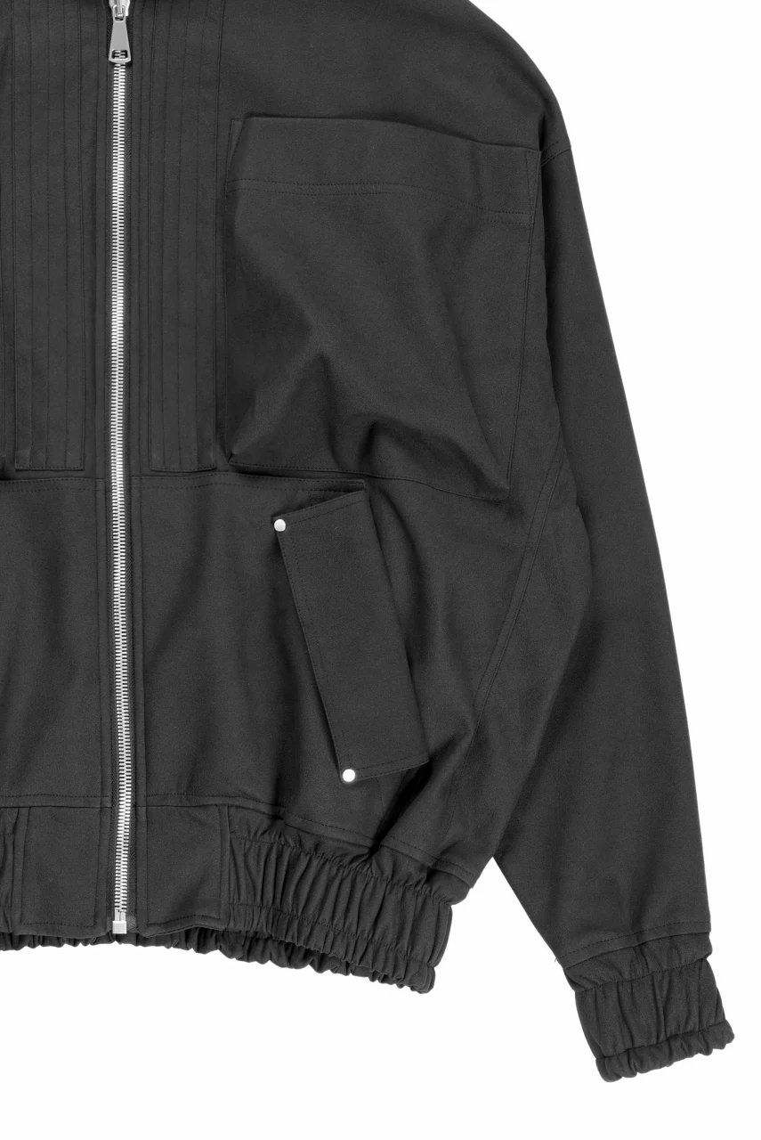 A.F ARTEFACT HOODED ZIP UP BLOUSON / SYNTHETIC SUEDE LEATHER (BLACK) - Image 4