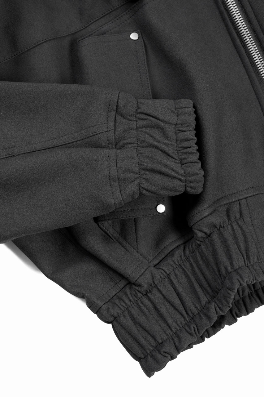 A.F ARTEFACT HOODED ZIP UP BLOUSON / SYNTHETIC SUEDE LEATHER (BLACK) - Image 5