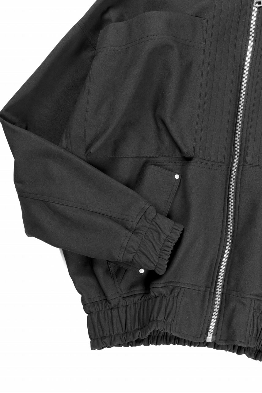 A.F ARTEFACT HOODED ZIP UP BLOUSON / SYNTHETIC SUEDE LEATHER (BLACK) - Image 8