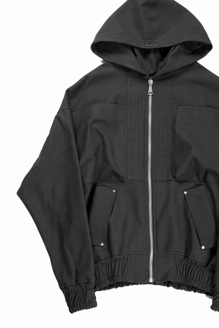A.F ARTEFACT HOODED ZIP UP BLOUSON / SYNTHETIC SUEDE LEATHER (BLACK) - Image 9