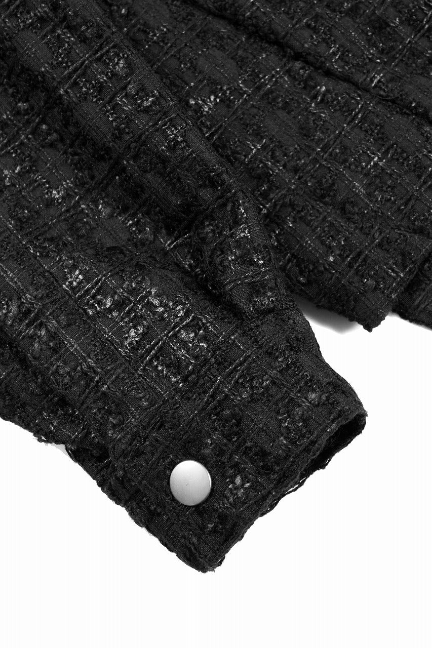A.F ARTEFACT HOODED ZIPPER BLOUSON / LUXURY TWEED (BLACK) - Image 14